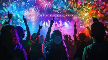 Concert Celebration with Fireworks