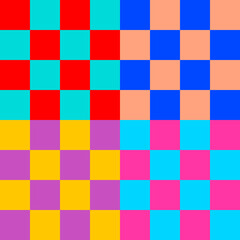 seamless repeatable chess board pattern with multiple color combination checker board background retro
