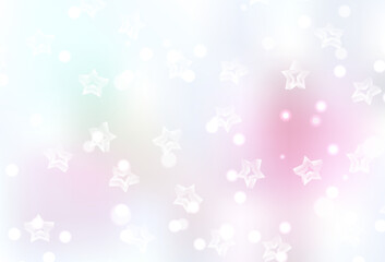 Light Pink, Yellow vector template with sky stars.