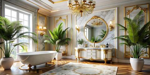 Close-up of a complementing the bathtub, showcasing elegant bathroom interior design and modern design elements provide a balanced blend of functionality.