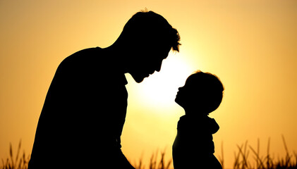 Silhouette of Father and Son