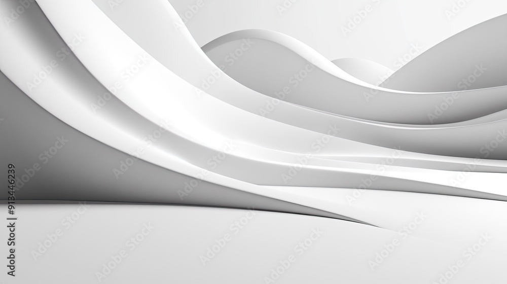 Poster minimalist 3d background with smooth surfaces and subtle tech details, providing a clean and modern 