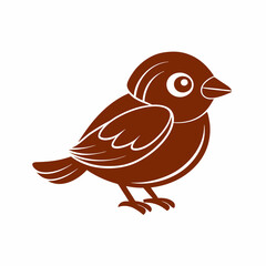 Sparrow isolated on white, sparrow vector illustration, bird on a branch vector art, sparrow silhouette, bird vector icon, sparrow on a branch vector, eps