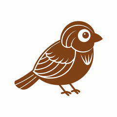 Sparrow isolated on white, sparrow vector illustration, bird on a branch vector art, sparrow silhouette, bird vector icon, sparrow on a branch vector, eps