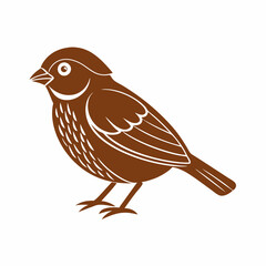 Sparrow isolated on white, sparrow vector illustration, bird on a branch vector art, sparrow silhouette, bird vector icon, sparrow on a branch vector, eps