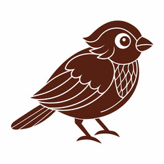 Sparrow isolated on white, sparrow vector illustration, bird on a branch vector art, sparrow silhouette, bird vector icon, sparrow on a branch vector, eps