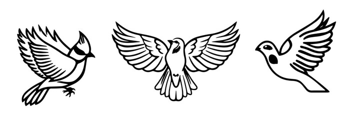 Flying Bird Black and White