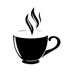 Steaming Cup Black and White