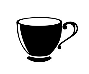 Black and White Cup Illustration