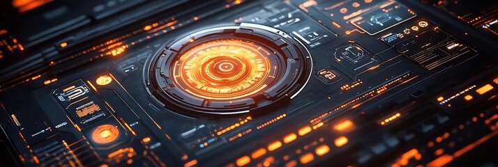 Obraz premium Futuristic Technology Interface 3D Illustration