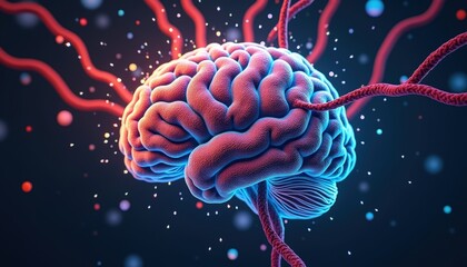 Human Brain with Neural Connections.