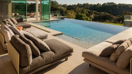 Fototapeta premium swimming pool in hotel