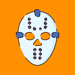 Scary Hockey Mask Illustration