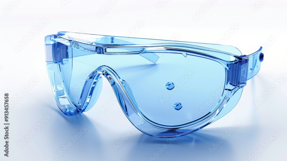 Wall mural Safety goggles, 3D illustration, realistic, isolated on white background