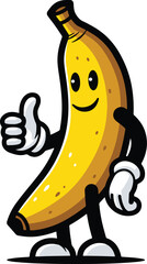 Cartoon Banana Mascot Logo Illustration