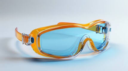 Safety goggles, 3D illustration, realistic, isolated on white background