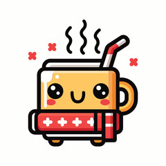 Christmas kawaii hot Hot Toddy cup flat icon