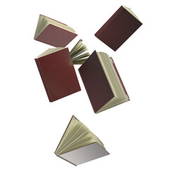 The Book drop in air for education or library concept 3d rendering.