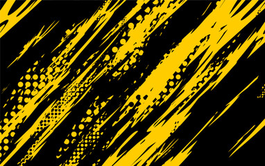 abstract background with grunge yelow brush lines and halftone