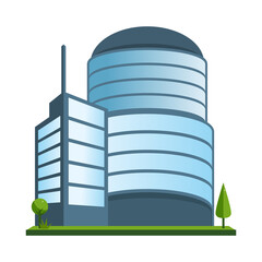 Modern Skyscraper Building Icon. City architecture urban and metropolis theme. Isolated design illustration in flat style.
