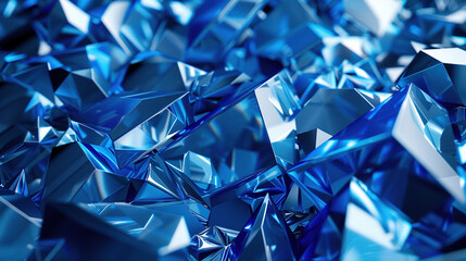 background of blue metallic shapes with light