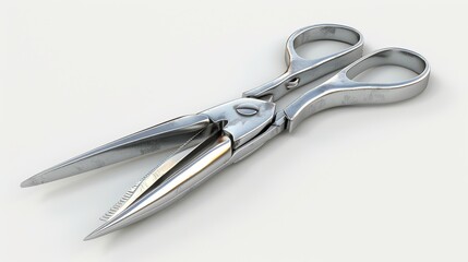 Obraz premium Tin snips, 3D illustration, realistic, isolated on white background