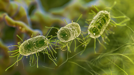 Fototapeta premium closeup bacteria being killed under a microscope