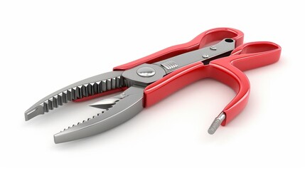 Wire cutters, 3D illustration, realistic, isolated on white background