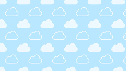seamless pattern with light blue sky and clouds