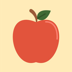 Apple Fruit Illustration Isolated on Yellow Background