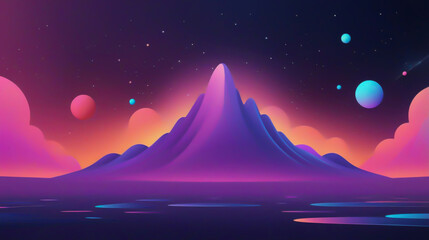 Fototapeta premium Vivid Space-Themed Digital Art with Planets and Stars in 4K