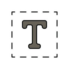 text color line icon with white background vector stock illustration