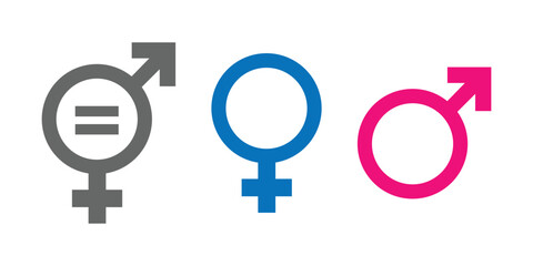 Fototapeta premium Gender Equality male and female icons sing 