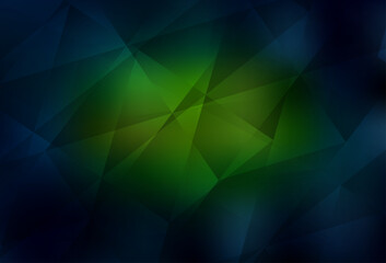 Fototapeta premium Dark Green, Yellow vector shining triangular layout.
