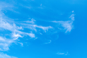 Cirrus clouds in the blue sky