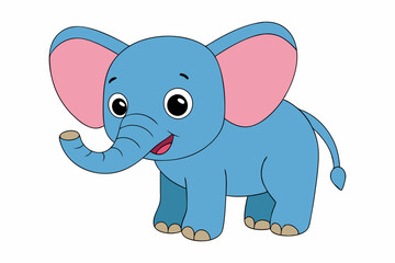 Elephant vector art illustration on a white background