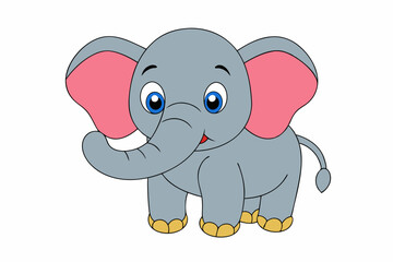 Elephant vector art illustration on a white background