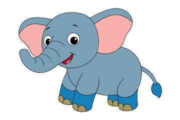 Obraz premium Elephant vector art illustration on a white background