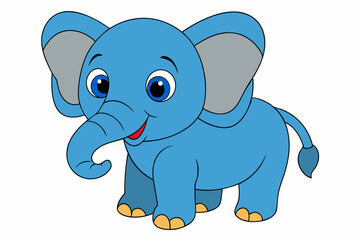 Elephant vector art illustration on a white background