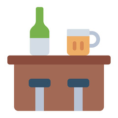 Bar counter icon for Oktoberfest celebration.