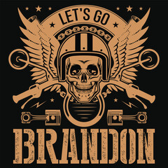 Let's go Brandon motorcycle riding graphics tshirt design