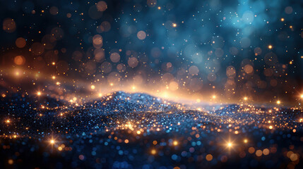 Obraz premium A blue sky with a lot of stars and a few orange ones
