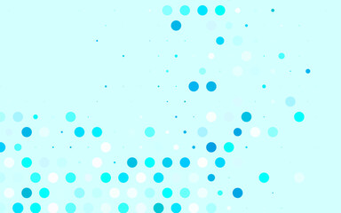 Light Blue, Green vector Glitter abstract illustration with blurred drops of rain.