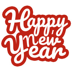 Happy New Year Text, New Year Celebration, Red Text