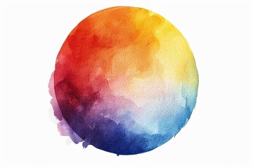 Fototapeta premium spot round frame. Rainbow watercolor element. Generative AI 