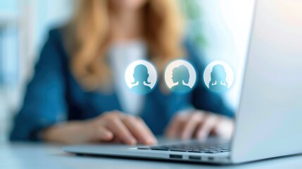 Team collaboration, sharing data on screen, flat design illustration