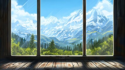 beautiful mountain view from inside the house