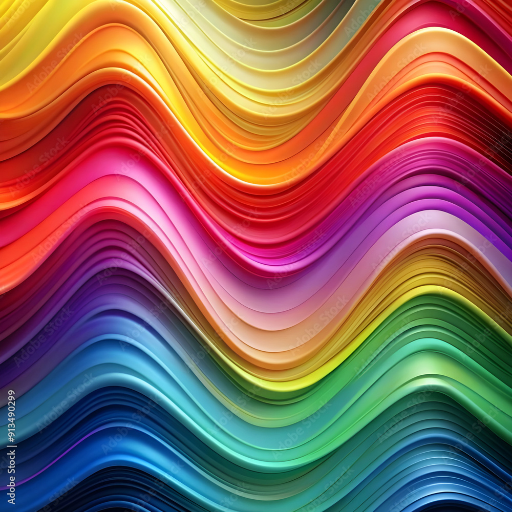 Poster abstract colorful pattern with wavy shapes
