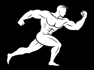 The dynamic figure of a running person symbolises strength vector illustration