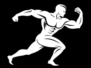 The dynamic figure of a running person symbolises strength vector illustration